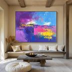 Bold Purple - Pink - Blue Color Field Abstract Painting ABS205