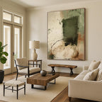 Earth - Toned Abstract Composition Painting for Rustic - Style Dining Rooms HENG499