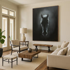 Dark Horse Portrait Abstract Painting of Mysterious Grace GAB0212
