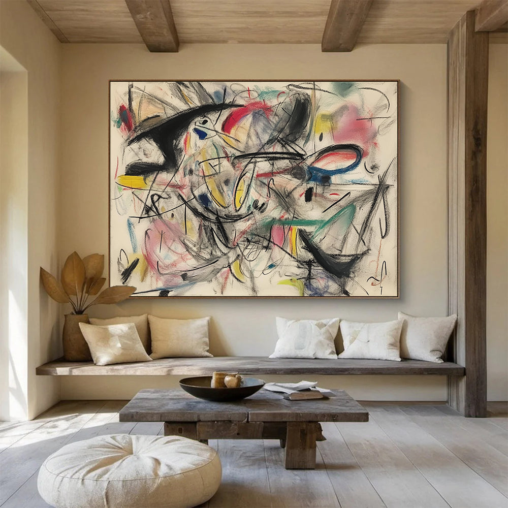 Colorful Chaotic Abstract Painting with Dynamic, Expressive Energy ABS461