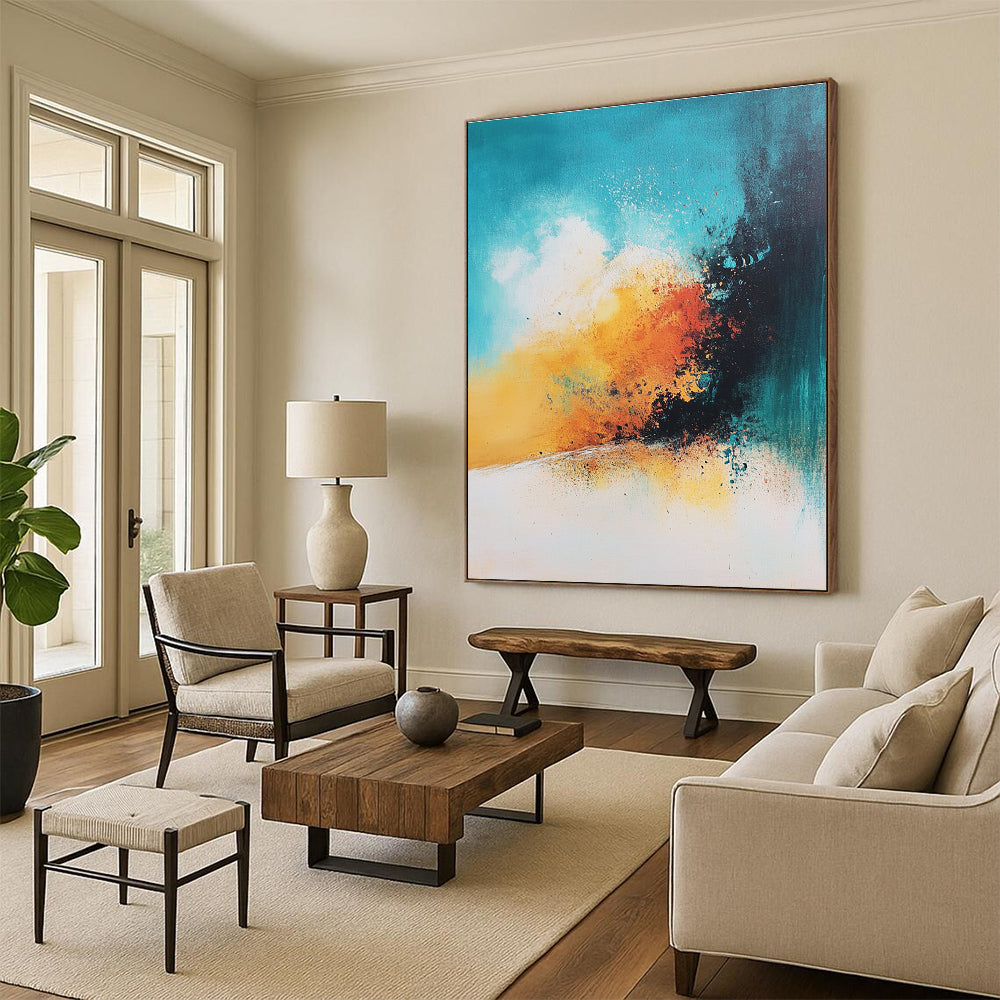 Colorful Abstract Burst Painting for Creative Workspaces GAB1116