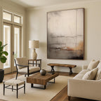 Subtle Gray Abstract Painting for Understated Living Spaces HENG442