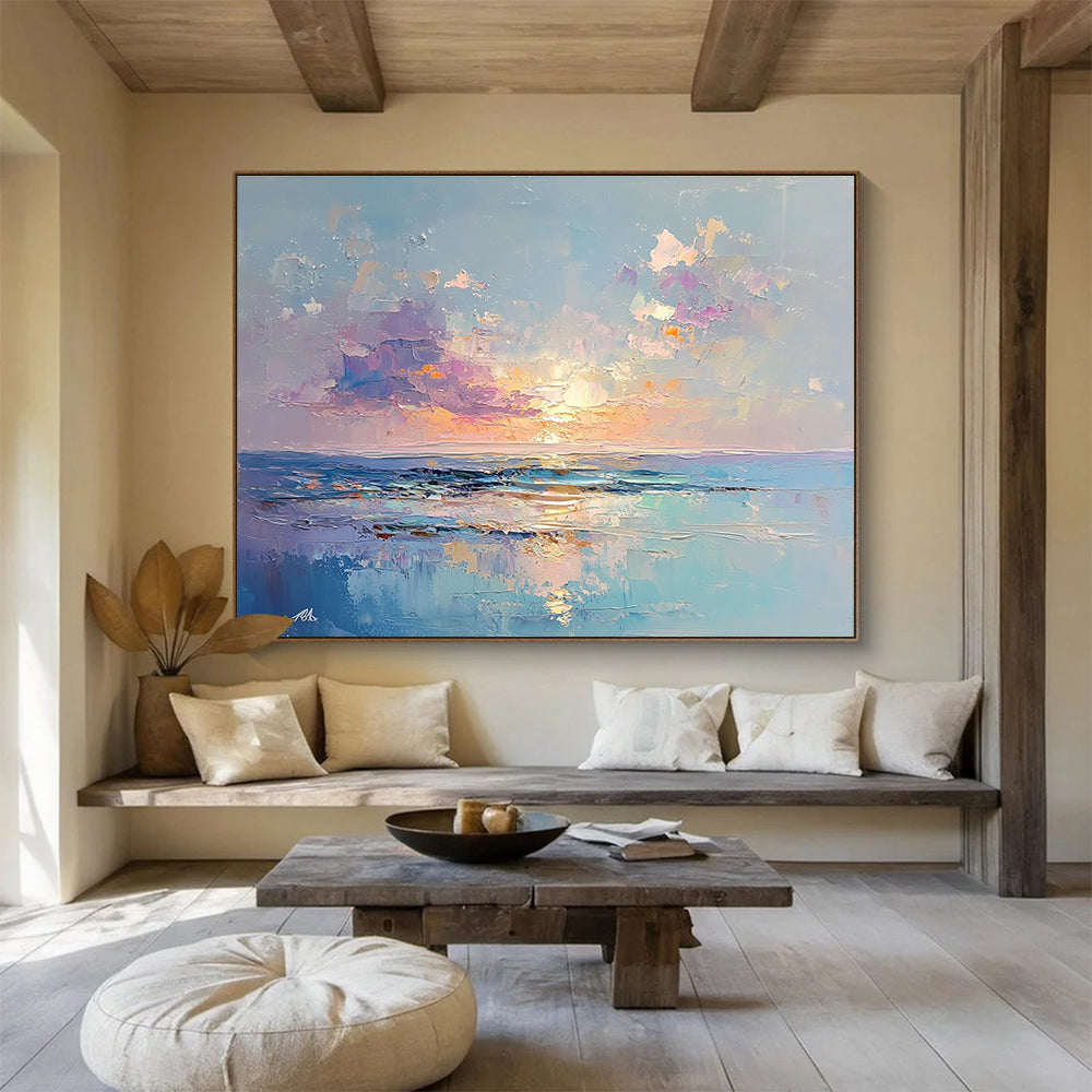 Purple - hued Sunset Ocean - Mystical Evening by the Sea ABS010