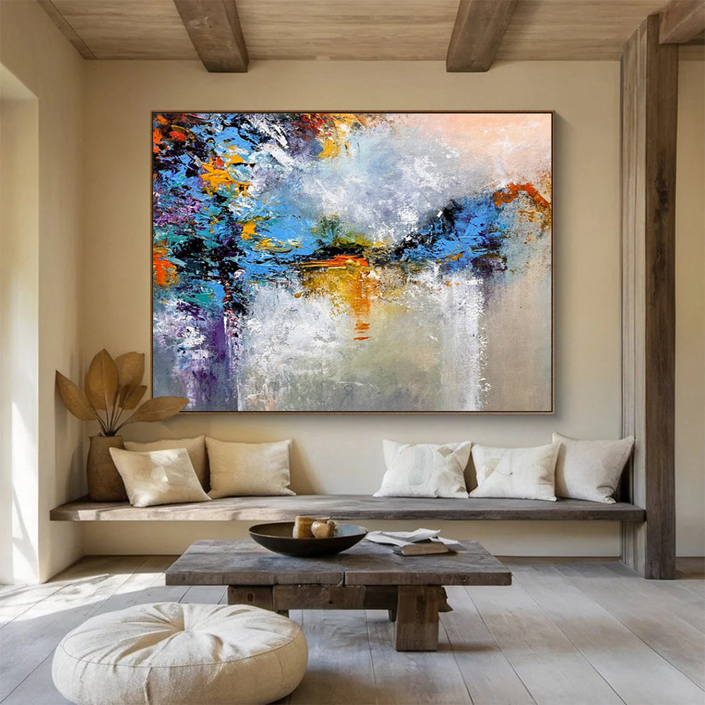 Colorful Abstract Reflection Painting for Lakeside Vacation Homes YHT376