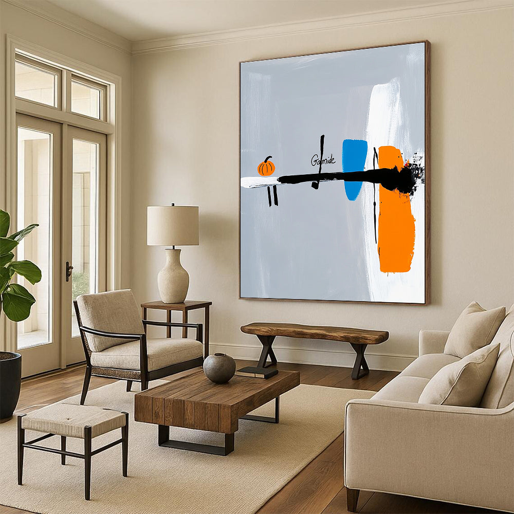 Abstract with Pumpkin Artistic Composition Abstract Painting GAB0210