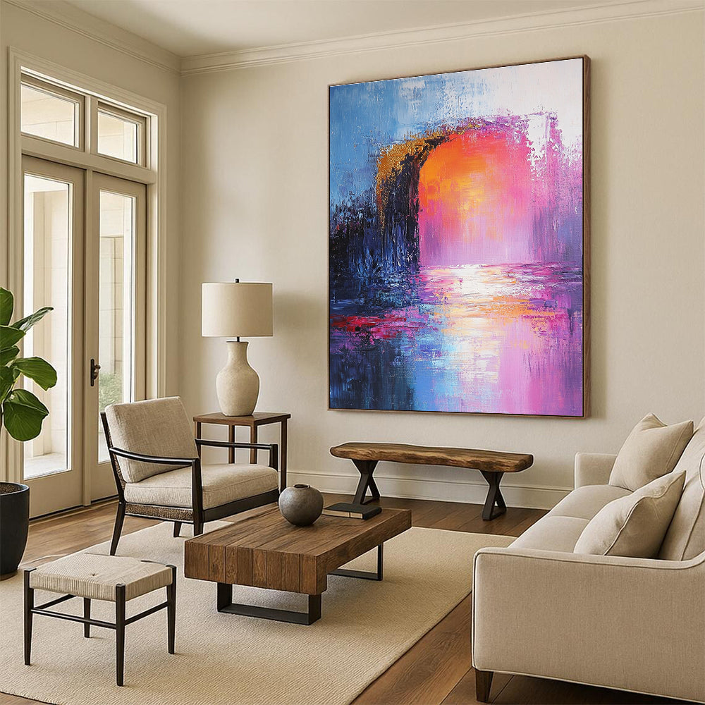 Colorful Archway Sunset Abstract Painting for Dreamy Spaces GAB0728