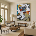 Abstract Face Composition Painting for Eclectic Home Studies HENG466