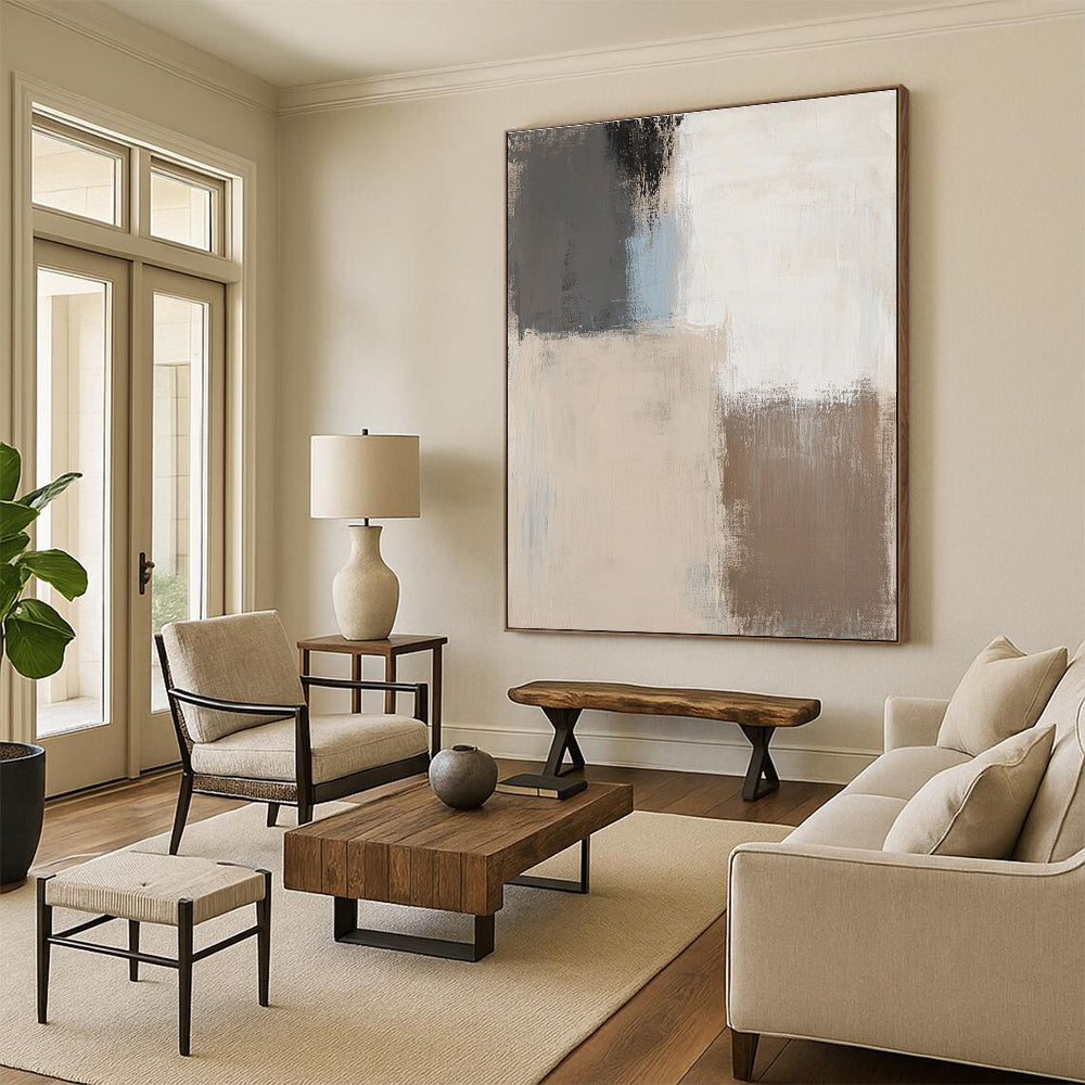 Neutral Toned Abstract Painting with Subtle Depth WINK702