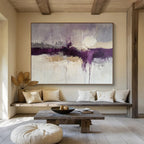 Purple - Toned Abstract Landscape Painting with Subtle Color Blends ABS248