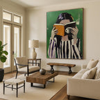 Woman Reading with Coffee - Intimate Daily Life Abstract Art GAB0424