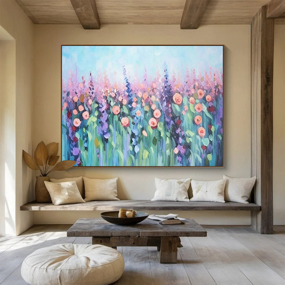 Lavender Field Abstract Painting for Wellness - Oriented Spaces YHT229