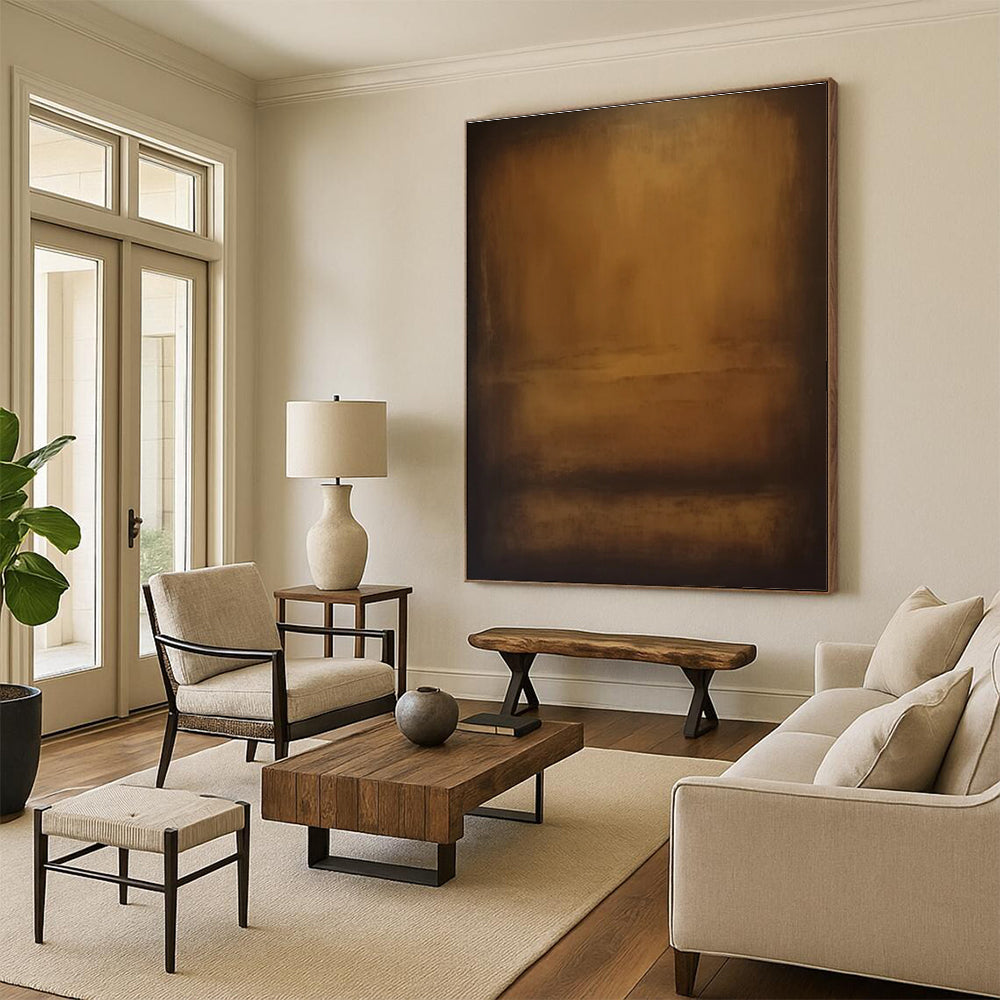 Monochrome Abstract Landscape Painting for Nature - Inspired Retreats HENG372