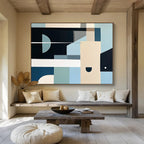 Cool - Toned Geometric Abstract  Modern Precision ABS103