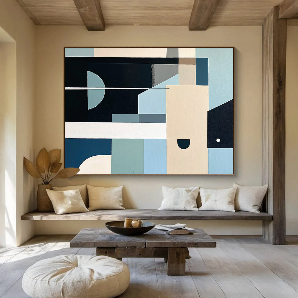 Cool - Toned Geometric Abstract  Modern Precision ABS103