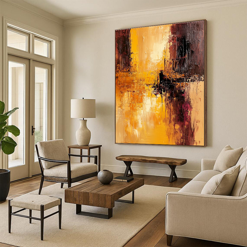 Warm Tones Abstract Painting with Fiery Energy WINK765