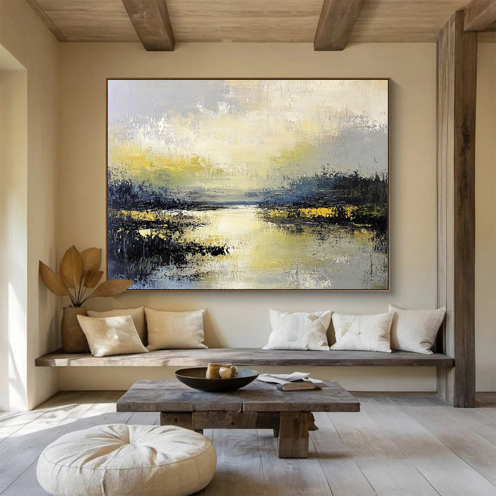 Yellow - Green Landscape Abstract Painting ABS238