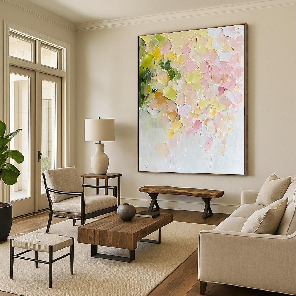 Textured Abstract Blossoms Painting with Tactile Beauty WINK415