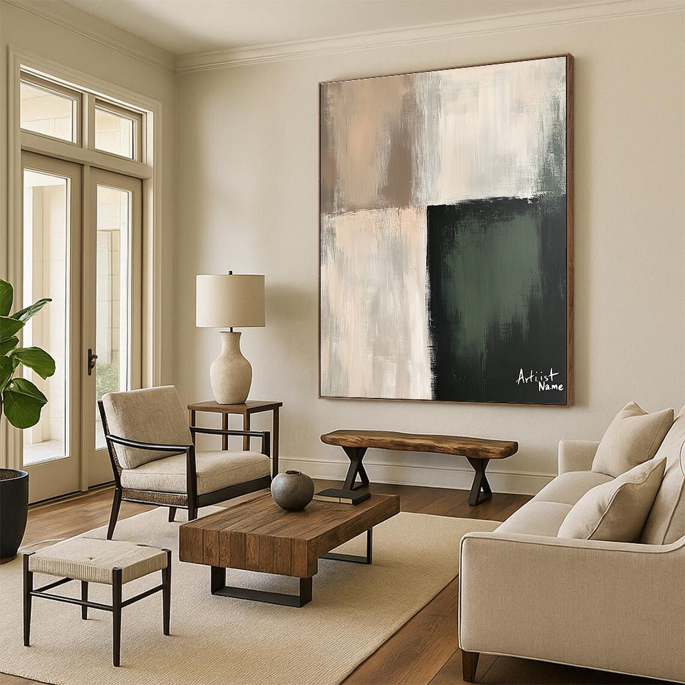 Contrasting Color Blocks Abstract Painting of Modern Simplicity GAB0208