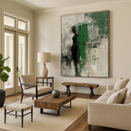 Abstract Figure in Green Painting with Enigmatic Presence WINK526