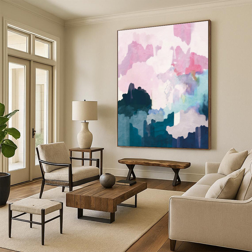 Dreamy Pastel Abstract Landscape Painting for Whimsical Spaces HENG235