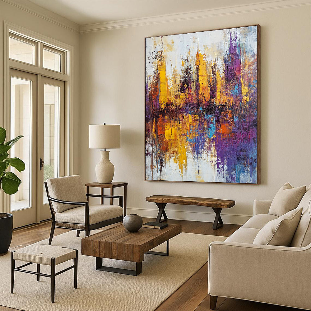 Colorful City Skyline - Vibrant Urban Abstract Painting GAB0573