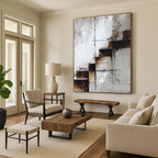 Rustic Staircase - Industrial Abstract Painting GAB0624