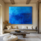 Mysterious Monochromatic Blue Abstract Painting ABS197