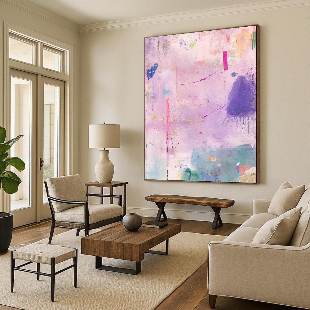 Soft Purple Surface Abstract Painting with Dreamy Allure WINK139