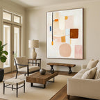 Soft Pastel Shapes Abstract Painting for Serene Interiors GAB0687