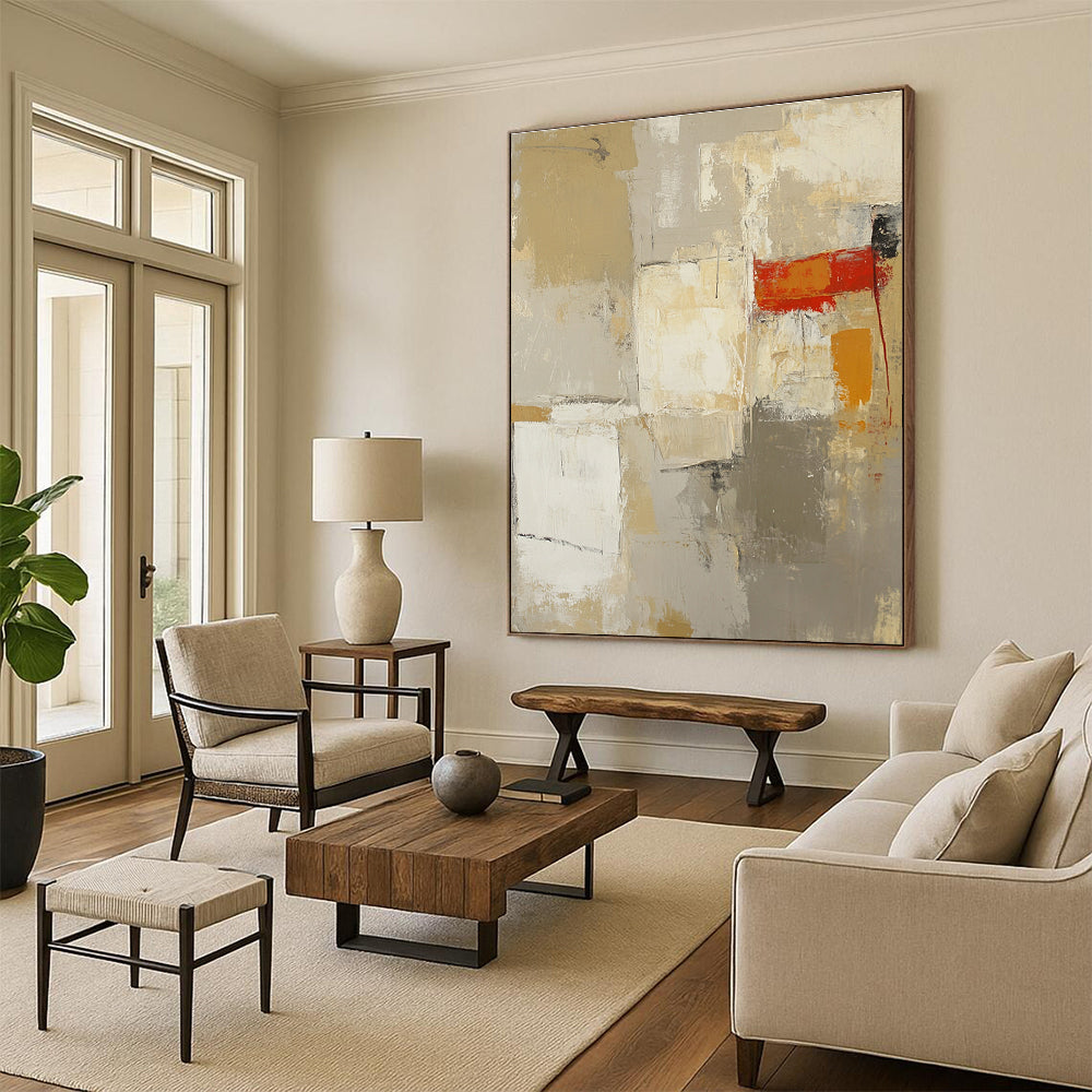 Neutral Tones Abstract Painting for Minimalist - Styled Living Rooms GAB1091