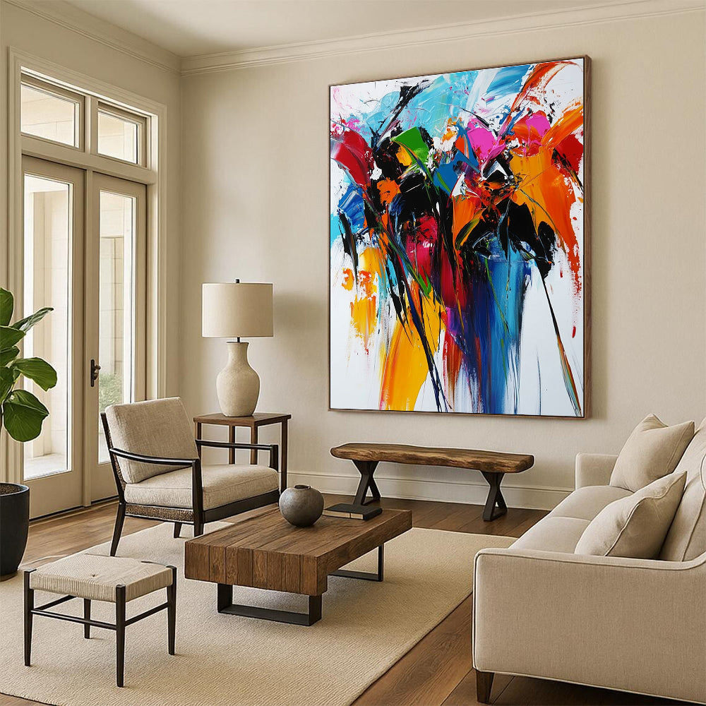 Vivid Floral Abstract Painting for Romantic - Themed Wedding Venues GAB0942