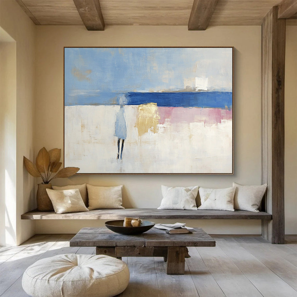 Coastal Figure Abstract with Gold Accent ABS186