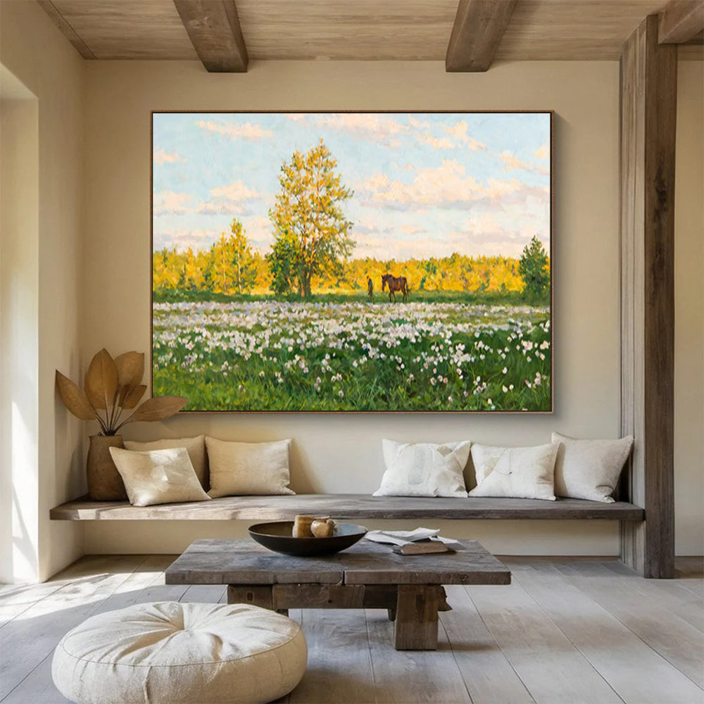 Summer Meadow Abstract Painting for Outdoor - Themed Cafes YHT216