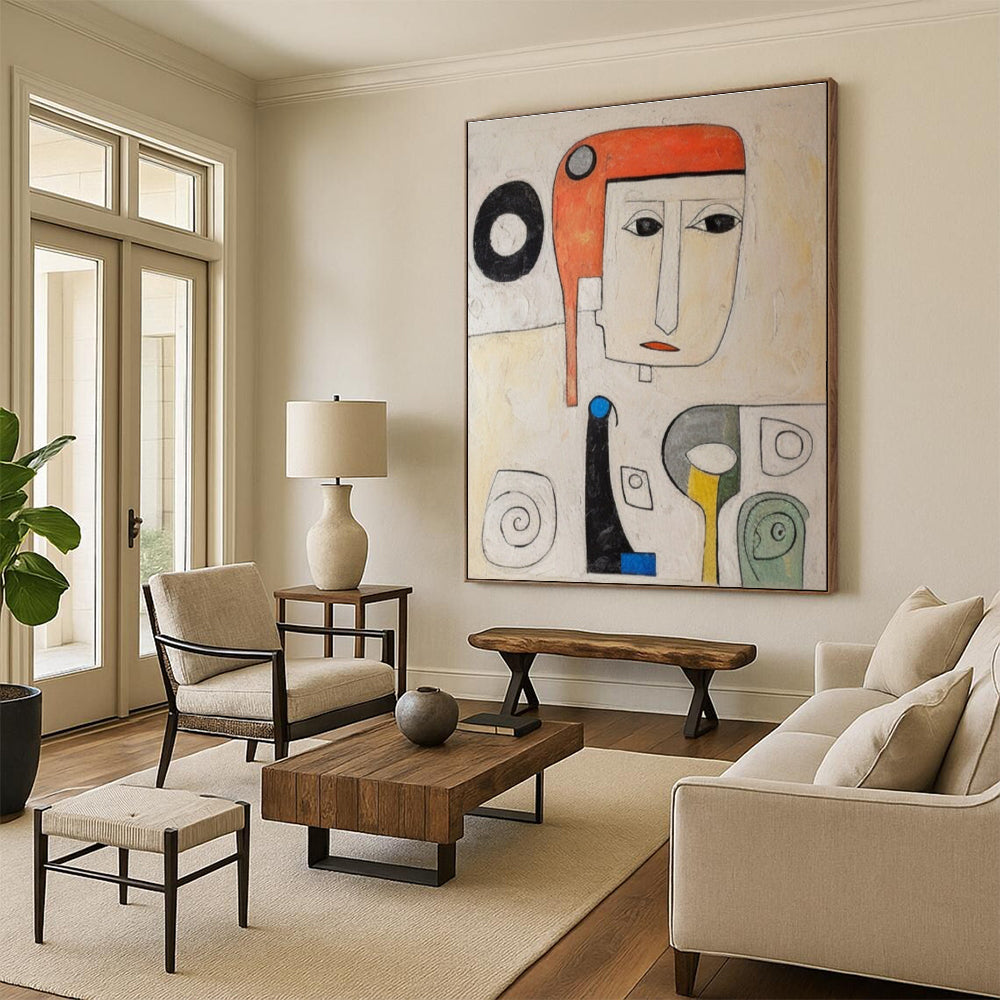 Abstract Portrait Abstract Painting for Bohemian - Style Living Rooms HENG004