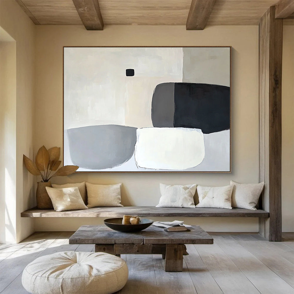 Neutral - Toned Abstract Shapes Abstract Painting ABS586