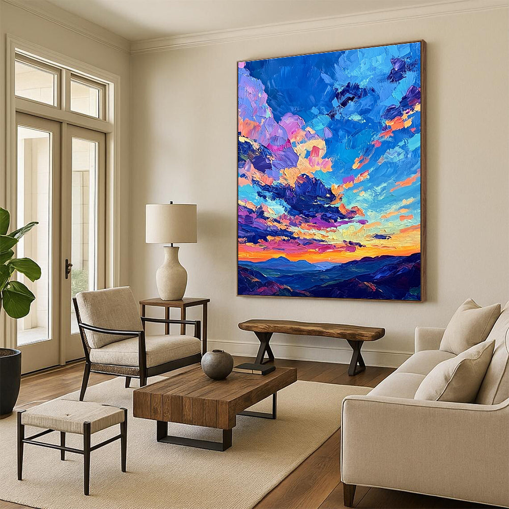 Colorful Sky Landscape Impressionistic Abstract Painting for Nature Lovers GAB1505