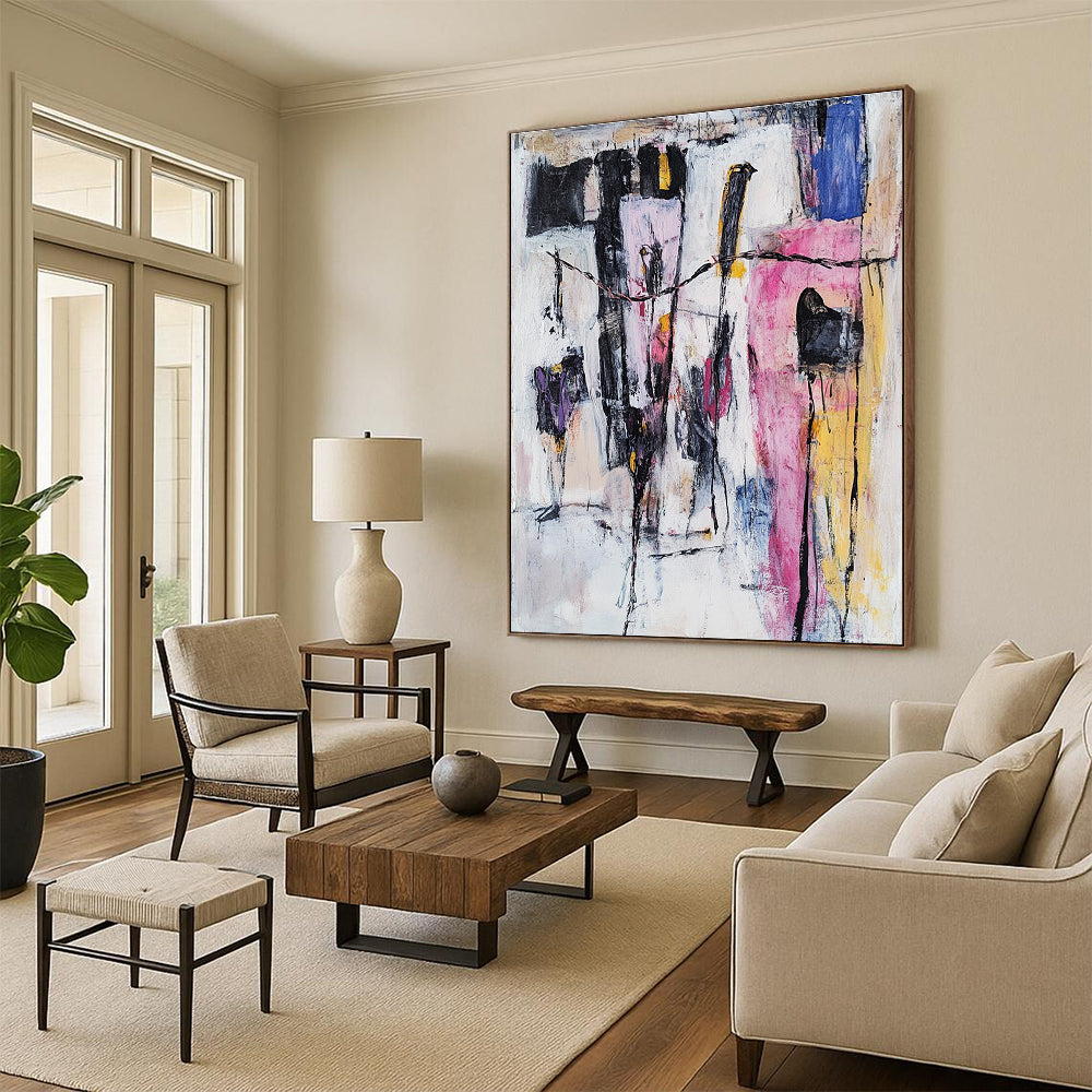 Colorful Abstract Composition Painting with Dynamic Forms WINK590