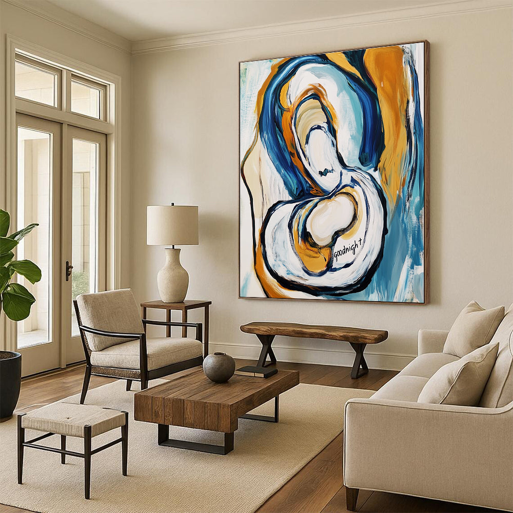 Abstract “Goodnight” Painting for Cozy Bedrooms GAB0744