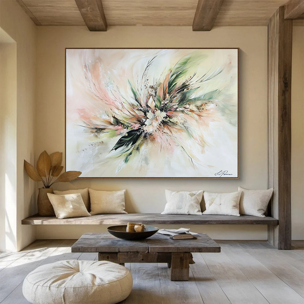 Delicate Floral Bouquet Art Capturing Romantic Essence with Gentle Brushstrokes Abstract Painting ABS146