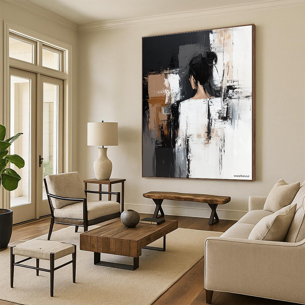 Abstract Female Figure Painting for Contemporary Bedroom Decor GAB1243