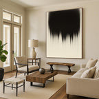 Fading Black Form Abstract Painting with Subtle Transience WINK182