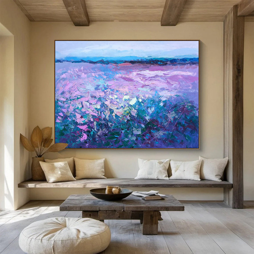 Purple Field Abstract Painting for Modern Art Galleries YHT453