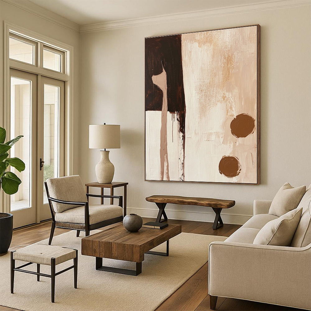 Earthy Toned Abstract Collage Painting for Rustic - Modern Cabins GAB1158