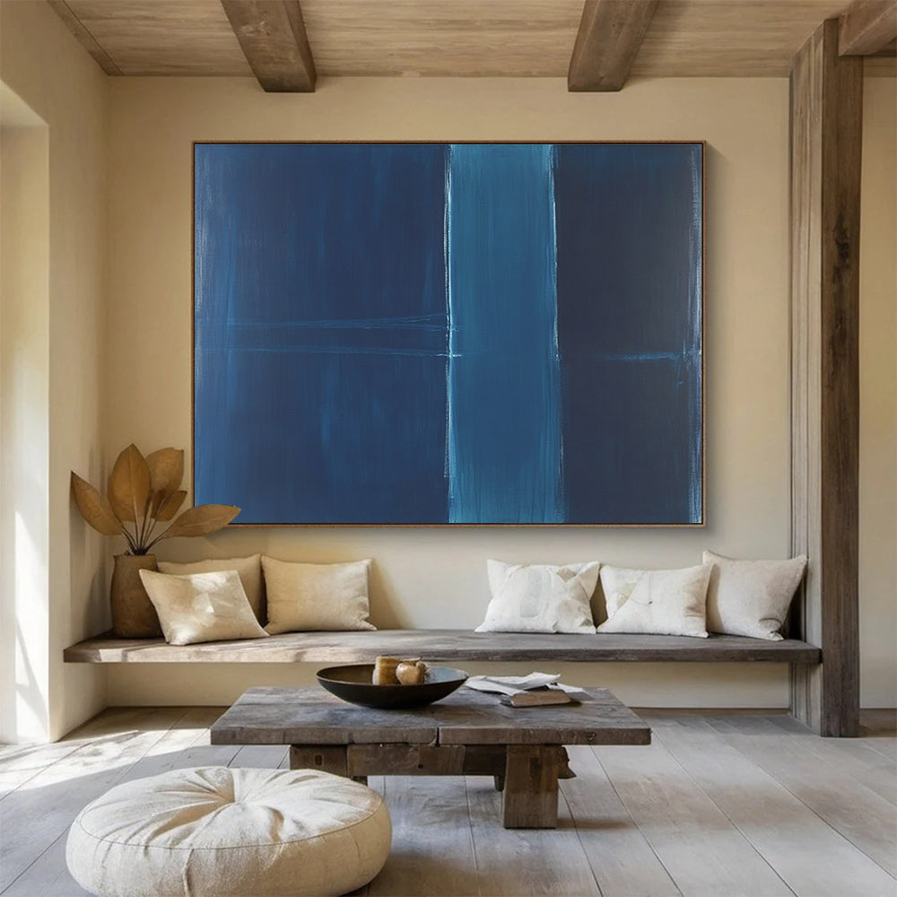Monochromatic Blue Abstract  Deep Calm ABS106