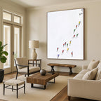 Skiers on Snow Abstract Painting of Winter Sports GAB0120