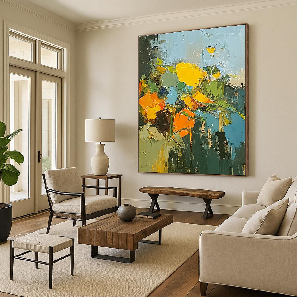 Abstract Floral Bouquet Painting with Vivid Colors WINK614