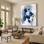 Blue Gray Abstract Bird Painting with Dynamic Grace WINK781