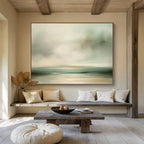 Soft - Toned Coastal Serenity Abstract Painting with Airy Brushstrokes ABS230