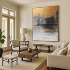 Golden Horizon Abstract - Mystical Landscape Abstract Art GAB0482