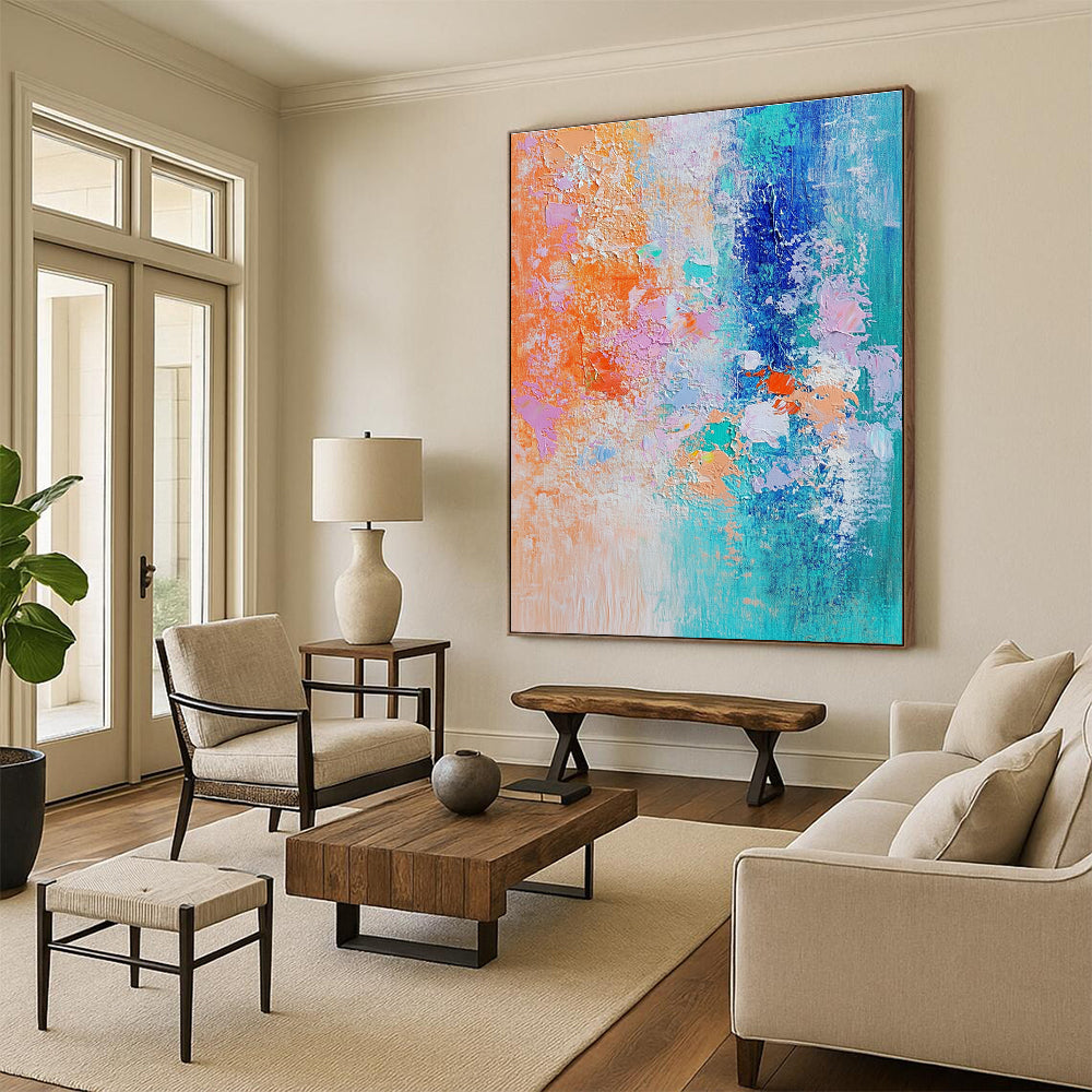 Colorful Textured Abstract Painting with Vibrant Palette WINK624